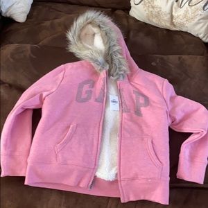 Gap faux fur lined hoodie